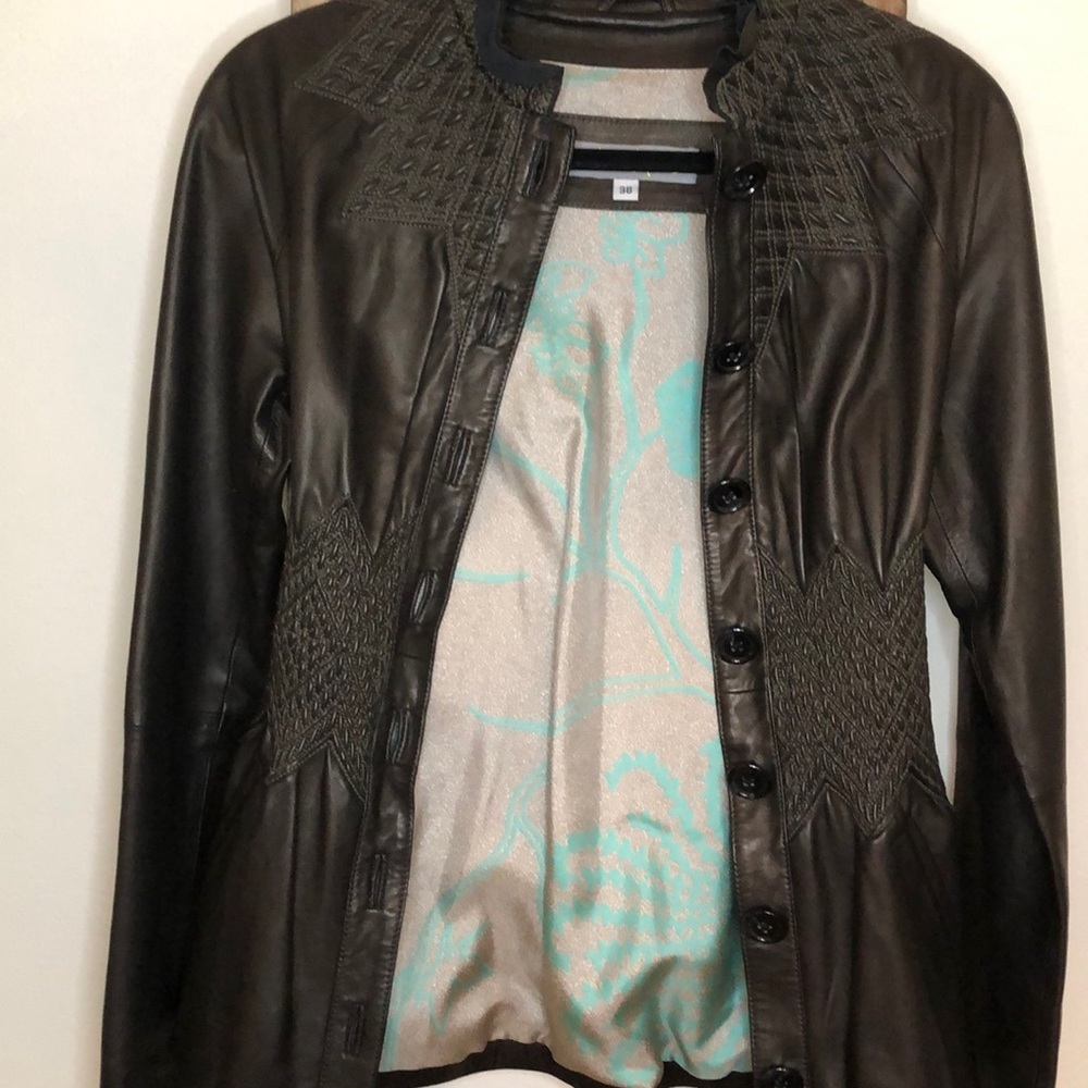 [Malandrino] Leather Fitted Jacket - image 5
